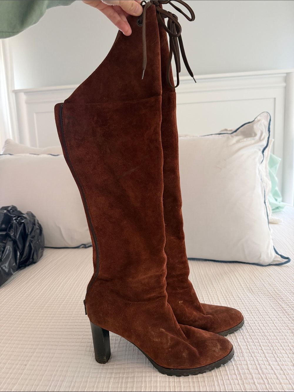 Michael Kors Over-the-Knee Suede Boots - Chestnut